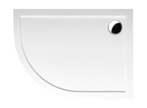 RENA R sprchová vanička z litého mramoru, čtvrtkruh 100x80cm, R550, pravá, bílá