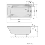 LILY obdélníková vana 130x70x39cm, bílá