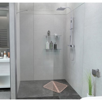 Pevná stěna ALFA 80 Chrom Clear