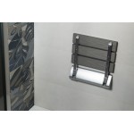 RAVO sklopné sedátko do sprchového koutu 32x32,5cm, WPC, šedá