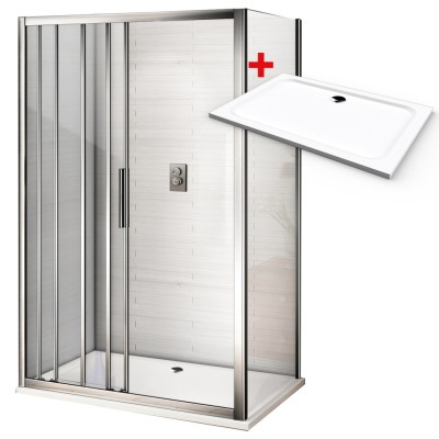 AFTER ROCKY 100x80 Clear Sprchový kout s mramorovou vaničkou