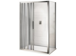 AFTER COMBI 100x90 Grape Sprchový kout s třídílnými posuvnými dveřmi a pevnou bočnicí