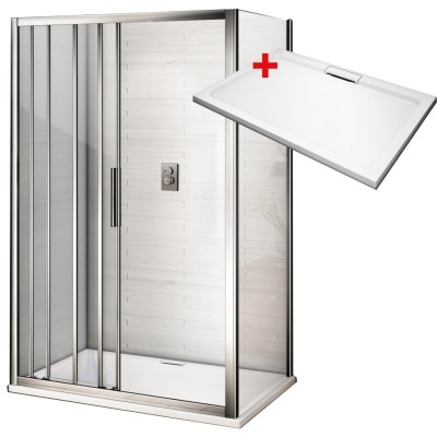 AFTER HARD 120x80 Clear Sprchový kout s mramorovou vaničkou