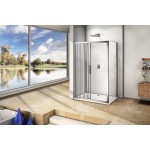 AFTER ROCKY 120x80 Clear Sprchový kout s mramorovou vaničkou