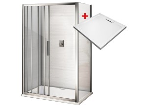 AFTER HARD 90x90 Clear Sprchový kout s mramorovou vaničkou