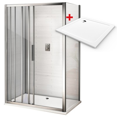 AFTER ROCKY 90x90 Clear Sprchový kout s mramorovou vaničkou