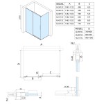 ALTIS posuvné dveře 1470-1510mm, výška 2000mm, čiré sklo