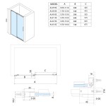 ALTIS posuvné dveře 1470-1510mm, výška 2000mm, čiré sklo