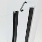 ALFA LINE II Black 95 Čiré Sprchové dveře jednokřídlé s pevnými stěnami v rovině