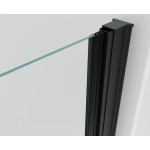 ALFA-V LINE Black 75 Čiré Sprchové dveře jednokřídlé s pevnou stěnou v rovině (60+20)