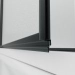 ALFA-V LINE Black 75 Grape Sprchové dveře jednokřídlé s pevnou stěnou v rovině (60+20)