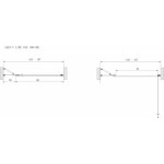 ALFA-V LINE Black 105 Grape Sprchové dveře jednokřídlé s pevnou stěnou v rovině (60+50)