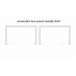 ALFA-V LINE Black 80 Čiré Sprchové dveře jednokřídlé s pevnou stěnou v rovině (65+20)