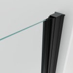 ALFA-V LINE Black, clear Sprchové dveře 100, jednokřídlé s pevnou stěnou v rovině, (65+40)