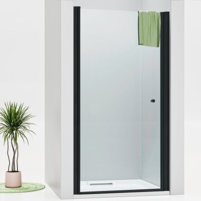 ALFA Black 65 Čiré Sprchové dveře do niky jednokřídlé černé