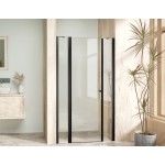 ALFA LINE II Black 125 Čiré Sprchové dveře jednokřídlé s pevnými stěnami v rovině