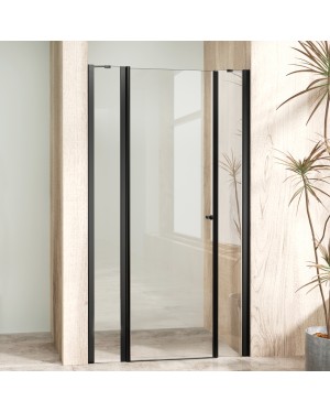 ALFA LINE II Black 125 Čiré Sprchové dveře jednokřídlé s pevnými stěnami v rovině