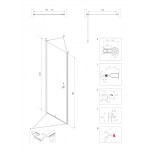 ALFA Black 70 Čiré Sprchové dveře do niky jednokřídlé černé