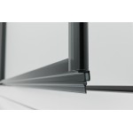 Sprchová zástěna 110x80, obdélníková, čiré, černá (75+40/80) - ALFA LINE COMBI