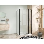 Sprchová zástěna 110x90, obdélníková, čiré, černá (75+40/90) - ALFA LINE COMBI