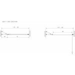 ALFA-V LINE Black 120 Čiré Sprchové dveře jednokřídlé s pevnou stěnou v rovině (75+50)