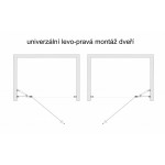 ALFA LINE Black 145 Čiré Sprchové dveře jednokřídlé s pevnou stěnou v rovině (75+70)