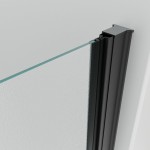 ALFA-V LINE Black 120 Grape Sprchové dveře jednokřídlé s pevnou stěnou v rovině (75+50)