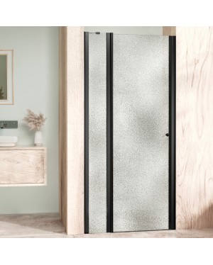 ALFA LINE Black 125 Grape Sprchové dveře jednokřídlé s pevnou stěnou v rovině (75+50)