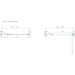ALFA-V LINE Black 135 Čiré Sprchové dveře jednokřídlé s pevnou stěnou v rovině (80+60)