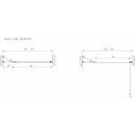 ALFA-V LINE Black 145 Čiré Sprchové dveře jednokřídlé s pevnou stěnou v rovině (80+70)