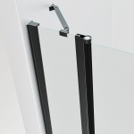 ALFA LINE Black 120 Grape Sprchové dveře jednokřídlé s pevnou stěnou v rovině (80+40)