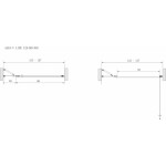 ALFA-V LINE Black 125 Grape Sprchové dveře jednokřídlé s pevnou stěnou v rovině (80+50)