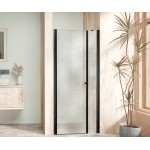 ALFA-V LINE Black 145 Grape Sprchové dveře jednokřídlé s pevnou stěnou v rovině (80+70)