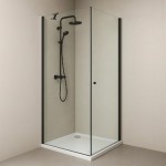 ALFA COMBI 80x90 Black/Čiré Obdélníková sprchová zástěna