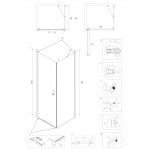 ALFA COMBI 80x90 Black/Čiré Obdélníková sprchová zástěna