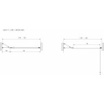 ALFA-V LINE Black 140 Čiré Sprchové dveře jednokřídlé s pevnou stěnou v rovině (85+60)