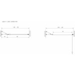 ALFA-V LINE Black 150 Čiré Sprchové dveře jednokřídlé s pevnou stěnou v rovině (85+70)