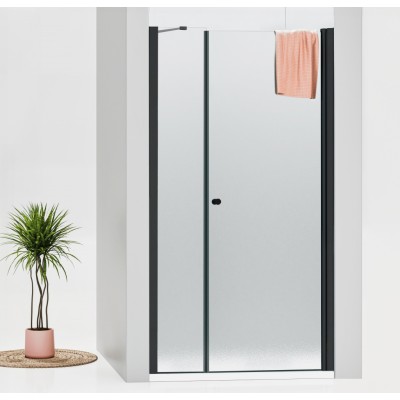 ALFA-V LINE Black 130 Grape Sprchové dveře jednokřídlé s pevnou stěnou v rovině (85+50)