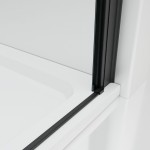 ALFA-V LINE Black 140 Grape Sprchové dveře jednokřídlé s pevnou stěnou v rovině (85+60)