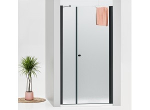 ALFA-V LINE Black 150 Grape Sprchové dveře jednokřídlé s pevnou stěnou v rovině (85+70)