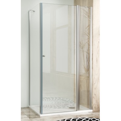 Sprchová zástěna 160x80, obdélníková, čirá, chrom (105+60/80) - ALFA LINE COMBI