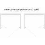 ALFA-V LINE Chrom 170 Čiré Sprchové dveře jednokřídlé s pevnou stěnou v rovině (105+70)