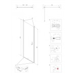 ALFA Chrom 105 Grape Sprchové dveře do niky jednokřídlé