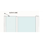 ALFA-V LINE Chrom 125 Čiré Sprchové dveře jednokřídlé s pevnou stěnou v rovině (60+70)