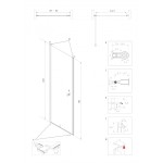 ALFA Chrom 60 Čiré Sprchové dveře do niky jednokřídlé