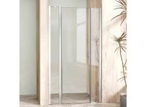 ALFA LINE II Chrom 120 Čiré Sprchové dveře jednokřídlé s pevnými stěnami v rovině