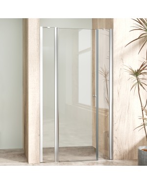 ALFA LINE II Chrom 125 Čiré Sprchové dveře jednokřídlé s pevnými stěnami v rovině