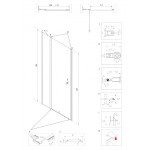 ALFA LINE Chrom 110 Čiré Sprchové dveře jednokřídlé s pevnou stěnou v rovině (70+40)