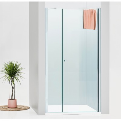 ALFA-V LINE Chrom 110 Čiré Sprchové dveře jednokřídlé s pevnou stěnou v rovině (75+40)