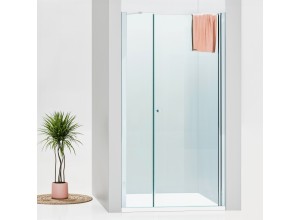 ALFA-V LINE Chrom 115 Čiré Sprchové dveře jednokřídlé s pevnou stěnou v rovině (80+40)